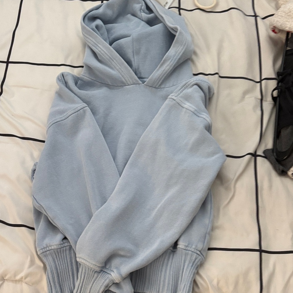 Aerie Light Blue Hoodie Sweater Women XXS Lightly Worn